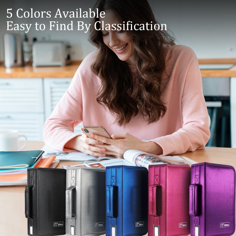 CCidea CD Case DVD Storage Holder, 128 Capacity DVD Cases Organizer CD Plastic Protective Carrying Binder,Portable Cd Wallet for Home Travel (Gray) - Image 4